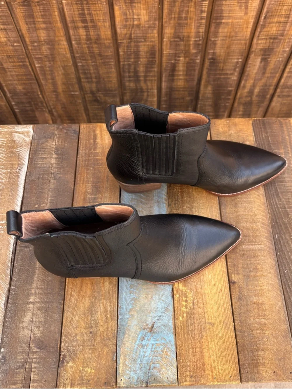 Madewell Chelsea Black Leather Ankle Boots - Picture 4 of 16